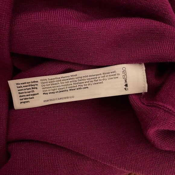 NWT New Eileen Fisher Wool Cerise Fuchsia Crewneck Sweater Size XXS - Picture 7 of 7